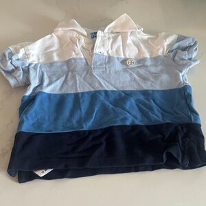 Mayoral Kids Polo Shirt in Blue and White Stripes